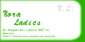 nora ladics business card